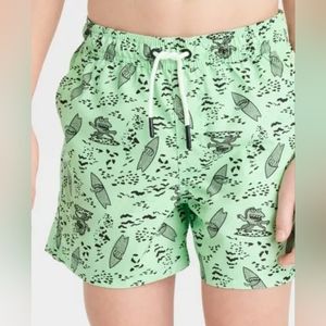 Swim Trunks Monster Animal Print Swim - art class Green Size Large